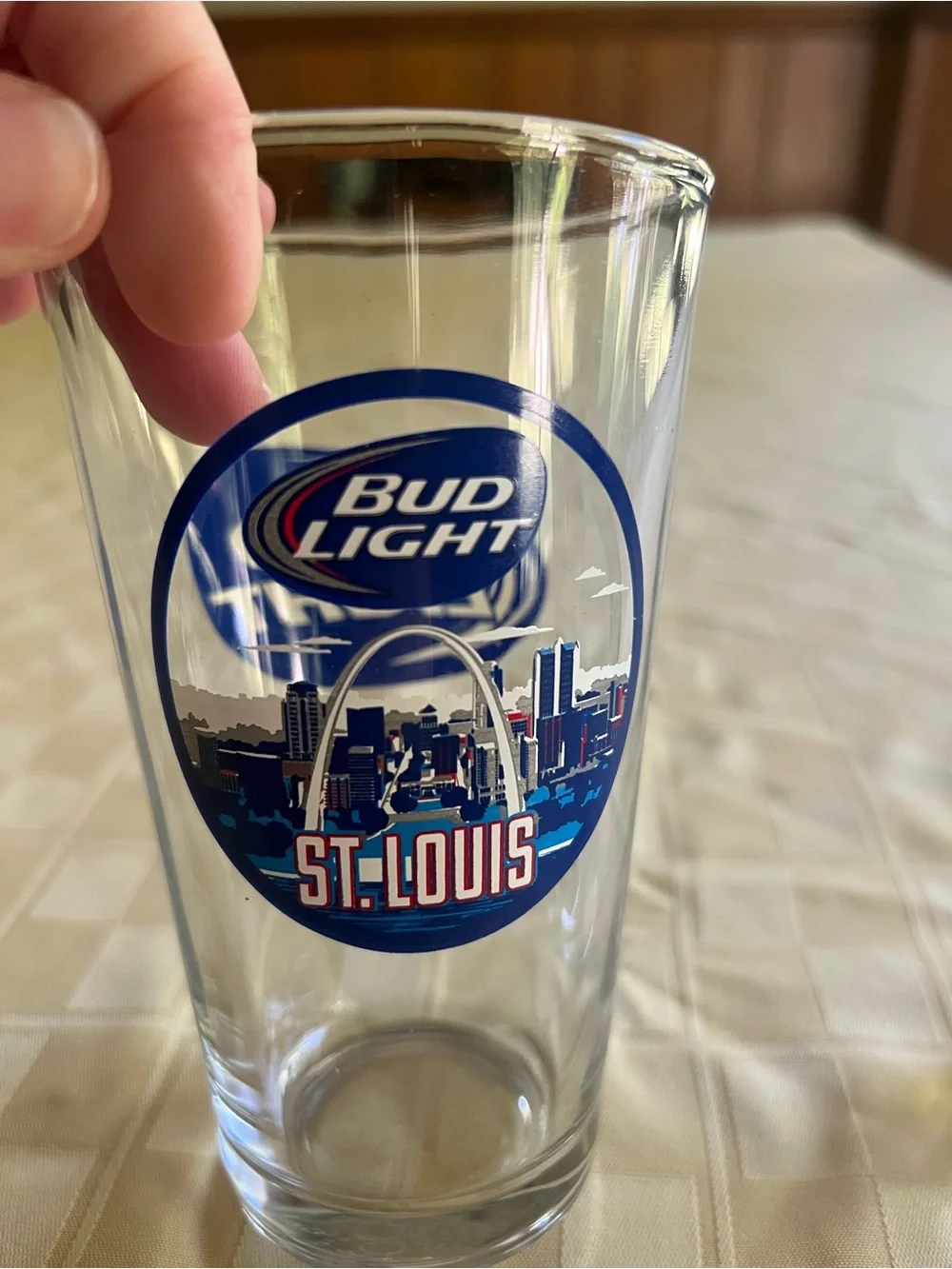 Budweiser Blue Logo Pint Glasses - Blue and White